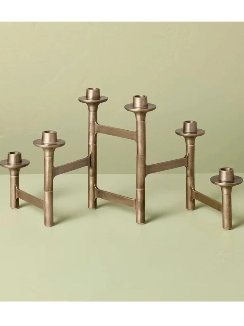 HEARTH & HAND NWT 6ct Taper Adjustable Brass Candelabra
